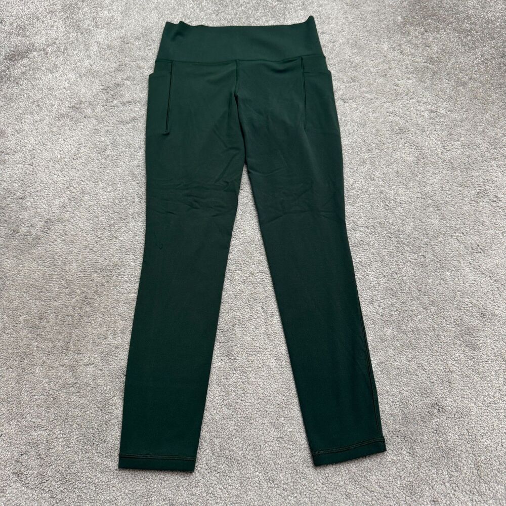 Athleta Salutation Stash Pocket II Leggings Womens Small Green Powervita Yoga